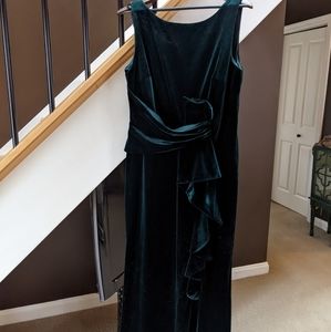 Hunter Green Velvet Dress - Bridesmaid - Size 14